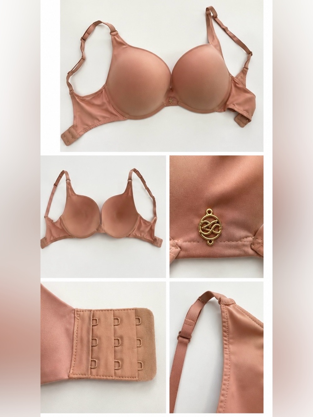 Victoria’s Secret Body by Victoria Lined Demi Bra 34 D Nude Blush T-Shirt